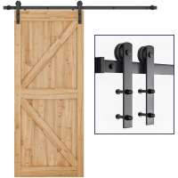 Barn Door Track Exterior Heavy Duty Set Cabinet Rolling Industrial Quiet Bypass Iron Double Kit Sliding Barn Door Hardware