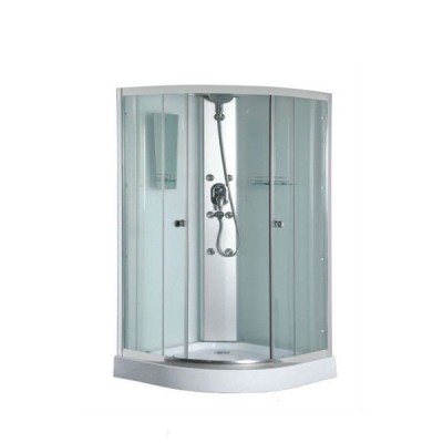 bathroom shower enclosure with toilet