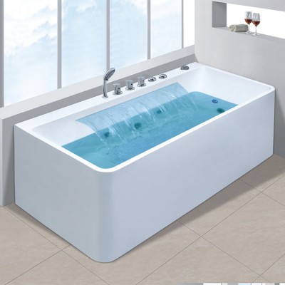 Proway Bathtub massage PR-8107 Freestanding waterfall bathtub, bathtub divider with feet