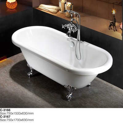 Proway Bathtub indoor Freestanding 7 foot bathtub , 1.2m bathtub solid surface